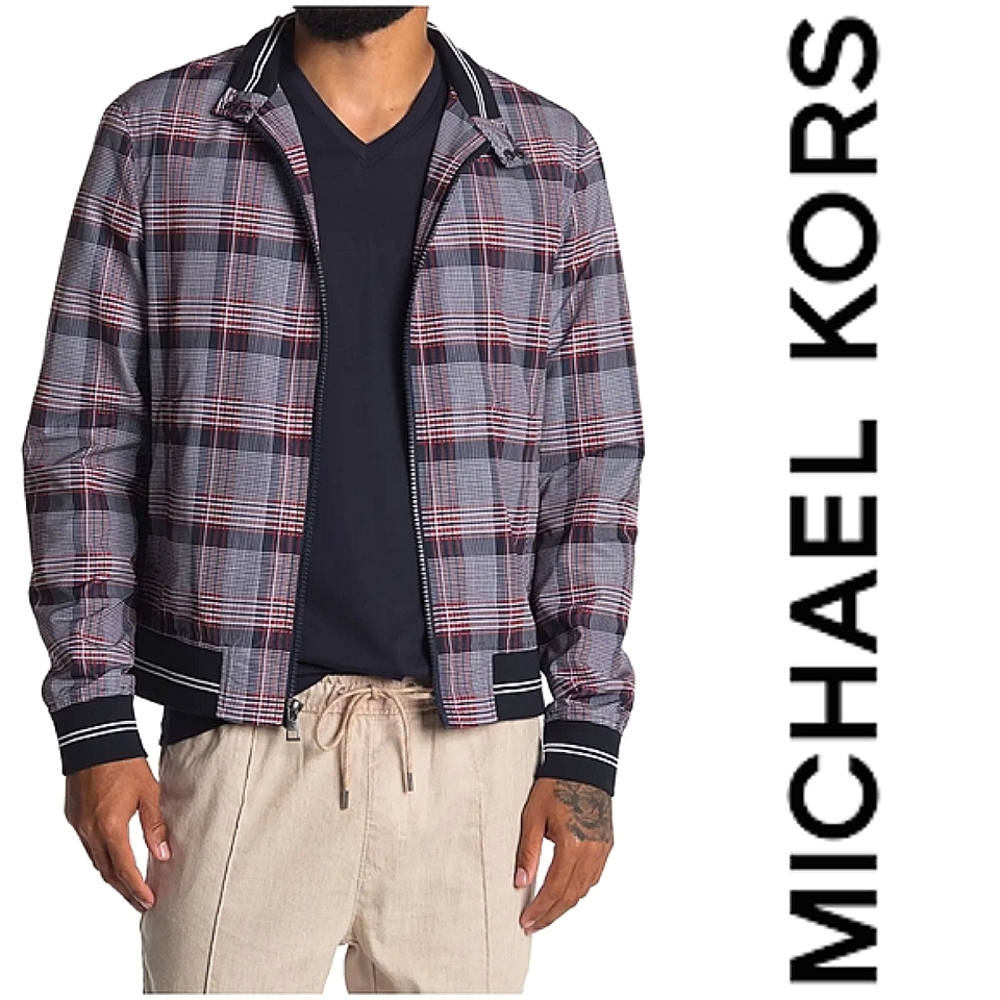 Michael Kors Plaid Print Harrington Bomber Jacket